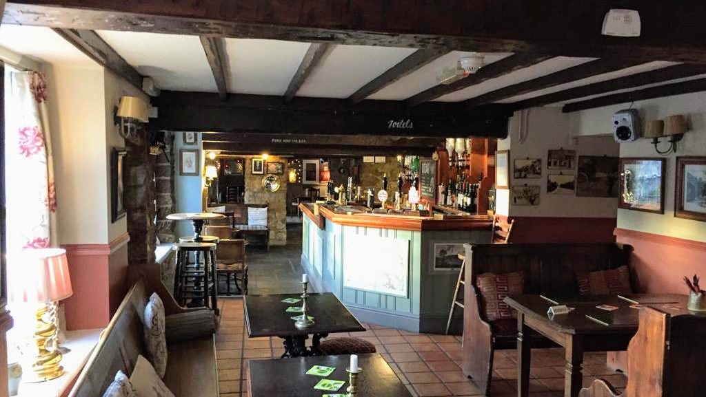 The long beamed bar room
